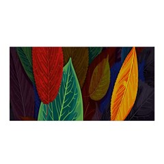 Leaves, Colorful, Desenho, Falling, Satin Wrap 35  X 70  by nateshop