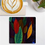 Leaves, Colorful, Desenho, Falling, UV Print Square Tile Coaster  Front