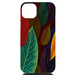 Leaves, Colorful, Desenho, Falling, Iphone 14 Plus Black Uv Print Case by nateshop