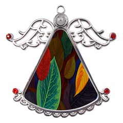 Leaves, Colorful, Desenho, Falling, Metal Angel With Crystal Ornament