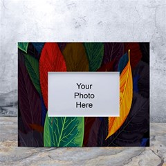 Leaves, Colorful, Desenho, Falling, White Tabletop Photo Frame 4 x6  by nateshop