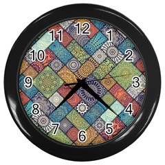 Mandala Pattern Abstract , Mandala, Pattern, Abstract Wall Clock (black) by nateshop