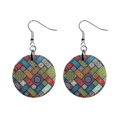 Mandala Pattern Abstract , Mandala, Pattern, Abstract Mini Button Earrings by nateshop