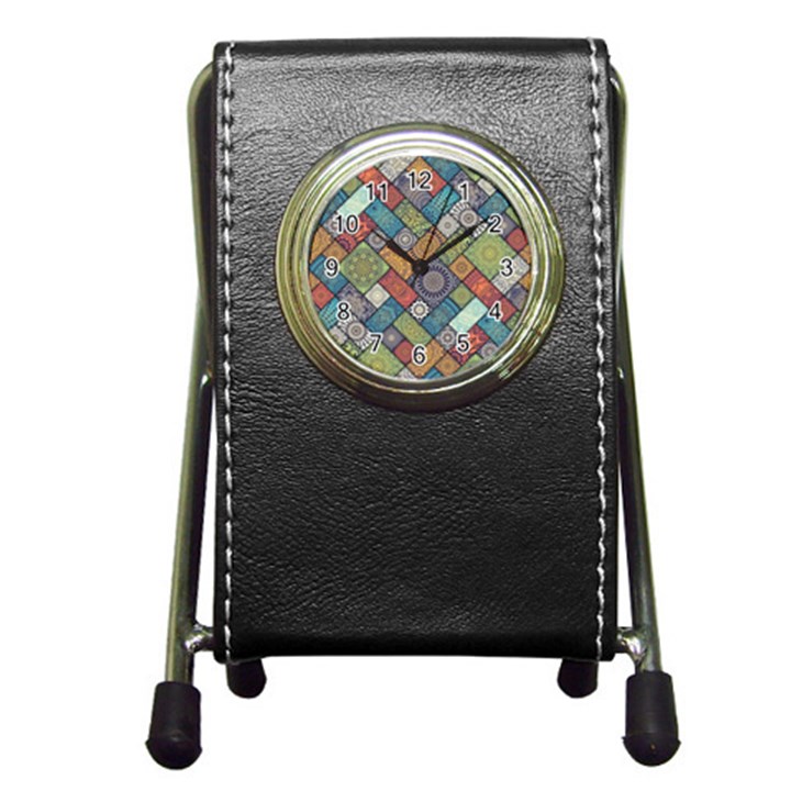 Mandala Pattern Abstract , Mandala, Pattern, Abstract Pen Holder Desk Clock