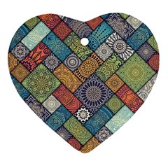 Mandala Pattern Abstract , Mandala, Pattern, Abstract Heart Ornament (two Sides) by nateshop