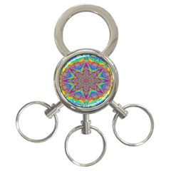 Mandala, Pattern, Abstraction, Colorful, Hd Phone 3-ring Key Chain by nateshop