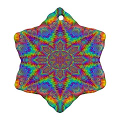 Mandala, Pattern, Abstraction, Colorful, Hd Phone Snowflake Ornament (two Sides) by nateshop