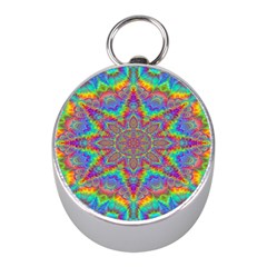 Mandala, Pattern, Abstraction, Colorful, Hd Phone Mini Silver Compasses by nateshop