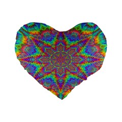 Mandala, Pattern, Abstraction, Colorful, Hd Phone Standard 16  Premium Flano Heart Shape Cushions by nateshop