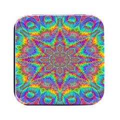 Mandala, Pattern, Abstraction, Colorful, Hd Phone Square Metal Box (black)