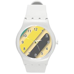 Minimalist, Abstract, Android, Background, Desenho Round Plastic Sport Watch (m) by nateshop