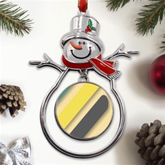 Minimalist, Abstract, Android, Background, Desenho Metal Snowman Ornament by nateshop