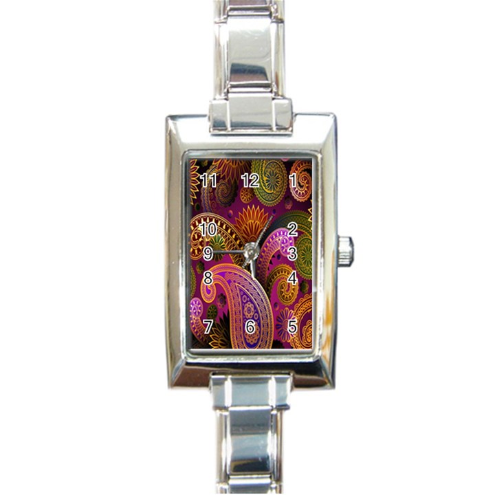 Paisley Pattern, Abstract Colorful, Texture Background, Hd Rectangle Italian Charm Watch