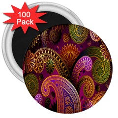 Paisley Pattern, Abstract Colorful, Texture Background, Hd 3  Magnets (100 Pack) by nateshop