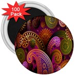 Paisley Pattern, Abstract Colorful, Texture Background, Hd 3  Magnets (100 pack) Front