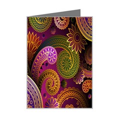 Paisley Pattern, Abstract Colorful, Texture Background, Hd Mini Greeting Card by nateshop