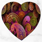 Paisley Pattern, Abstract Colorful, Texture Background, Hd Jigsaw Puzzle (Heart) Front