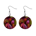 Paisley Pattern, Abstract Colorful, Texture Background, Hd Mini Button Earrings Front