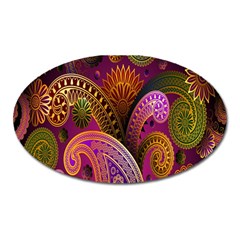 Paisley Pattern, Abstract Colorful, Texture Background, Hd Oval Magnet