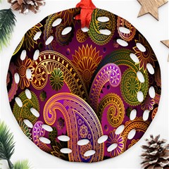 Paisley Pattern, Abstract Colorful, Texture Background, Hd Ornament (round Filigree) by nateshop