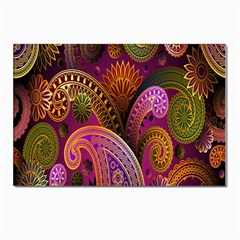 Paisley Pattern, Abstract Colorful, Texture Background, Hd Postcards 5  X 7  (pkg Of 10) by nateshop