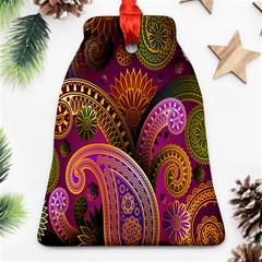 Paisley Pattern, Abstract Colorful, Texture Background, Hd Bell Ornament (two Sides) by nateshop