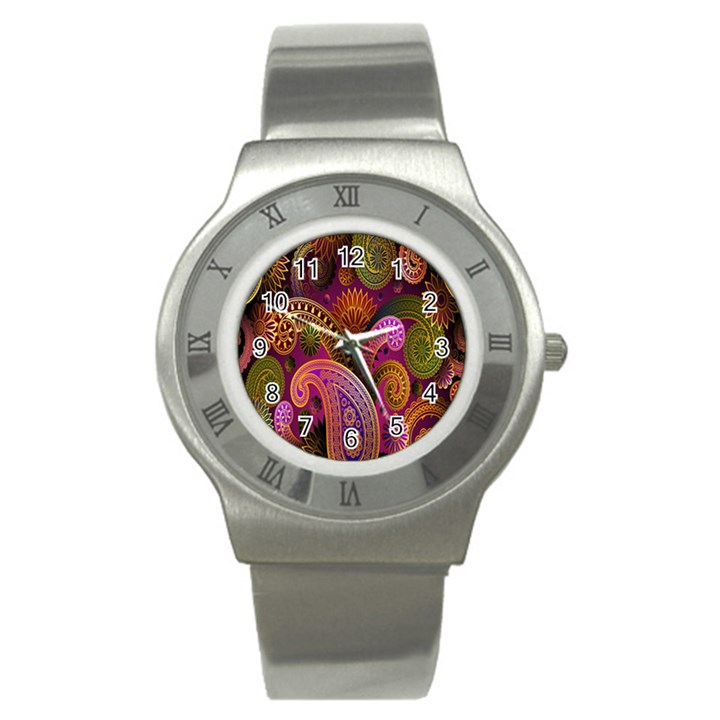 Paisley Pattern, Abstract Colorful, Texture Background, Hd Stainless Steel Watch