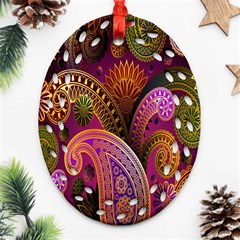 Paisley Pattern, Abstract Colorful, Texture Background, Hd Oval Filigree Ornament (two Sides) by nateshop