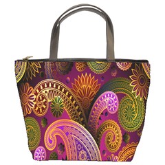 Paisley Pattern, Abstract Colorful, Texture Background, Hd Bucket Bag by nateshop