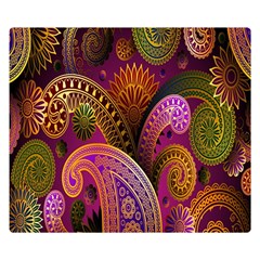 Paisley Pattern, Abstract Colorful, Texture Background, Hd Two Sides Premium Plush Fleece Blanket (small) by nateshop