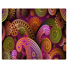 Paisley Pattern, Abstract Colorful, Texture Background, Hd Two Sides Premium Plush Fleece Blanket (medium) by nateshop