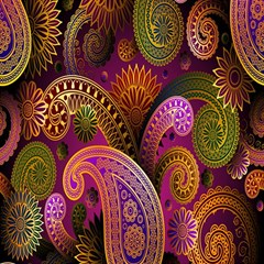 Paisley Pattern, Abstract Colorful, Texture Background, Hd Play Mat (rectangle) by nateshop