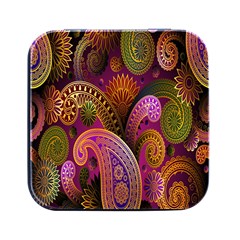 Paisley Pattern, Abstract Colorful, Texture Background, Hd Square Metal Box (black) by nateshop