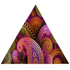 Paisley Pattern, Abstract Colorful, Texture Background, Hd Wooden Puzzle Triangle by nateshop