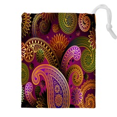 Paisley Pattern, Abstract Colorful, Texture Background, Hd Drawstring Pouch (5xl) by nateshop