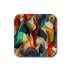 Pattern Calorful Rubber Coaster (square) by nateshop