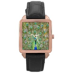 Peacock,army 1 Rose Gold Leather Watch  by nateshop