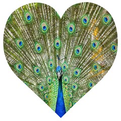 Peacock,army 1 Wooden Puzzle Heart by nateshop