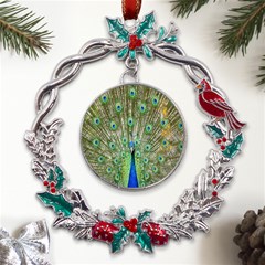 Peacock,army 1 Metal X mas Wreath Holly Leaf Ornament by nateshop