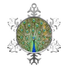 Peacock,army 1 Metal Small Snowflake Ornament by nateshop