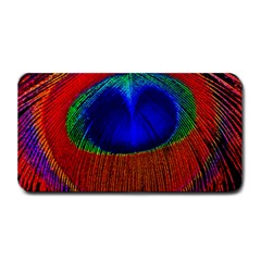 Peacock-feathers,blue 1 Medium Bar Mat by nateshop