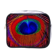 Peacock-feathers,blue 1 Mini Toiletries Bag (one Side) by nateshop