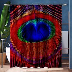 Peacock-feathers,blue 1 Shower Curtain 60  X 72  (medium)  by nateshop