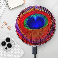 Peacock-feathers,blue 1 Wireless Fast Charger(white) by nateshop