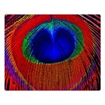 Peacock-feathers,blue 1 Premium Plush Fleece Blanket (Large) 80 x60  Blanket Front