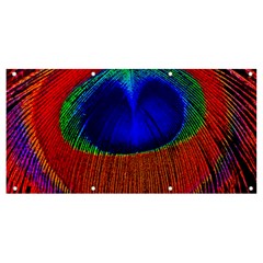 Peacock-feathers,blue 1 Banner And Sign 8  X 4  by nateshop