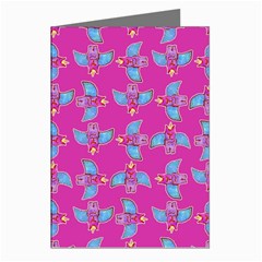 Winged Mutant Sketchy Cartoon Drawing Motif Pattern Greeting Cards (pkg Of 8) by dflcprintsclothing