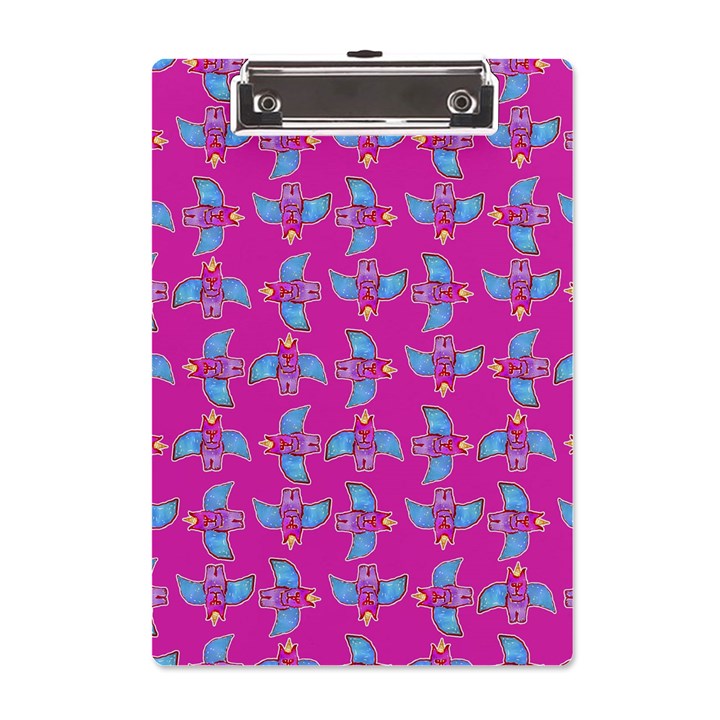 Winged Mutant Sketchy Cartoon Drawing Motif Pattern A5 Acrylic Clipboard