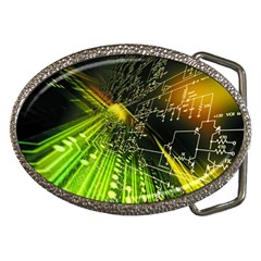 Machine Technology Circuit Electronic Computer Technics Detail Psychedelic Abstract Pattern Belt Buckles by Sarkoni