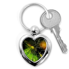 Machine Technology Circuit Electronic Computer Technics Detail Psychedelic Abstract Pattern Key Chain (heart) by Sarkoni